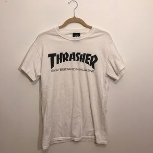 White Logo Basic Thrasher Tee Shirt Top
